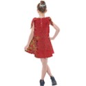 Red flowers on red print background by FlipStylez Designs Kids  Tie Up Tunic Dress View2