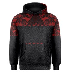 Red And Black Leather Red Lace By Flipstylez Designs Men s Pullover Hoodie by flipstylezfashionsLLC