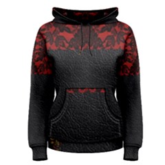 Red And Black Leather Red Lace By Flipstylez Designs Women s Pullover Hoodie