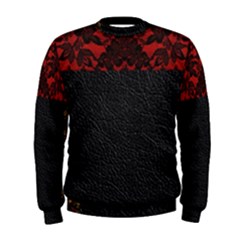 Red And Black Leather Red Lace By Flipstylez Designs Men s Sweatshirt