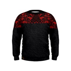 Red And Black Leather Red Lace By Flipstylez Designs Kids  Sweatshirt by flipstylezfashionsLLC