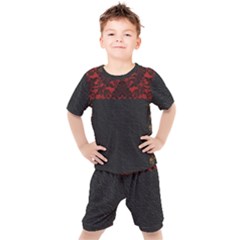 Red And Black Leather Red Lace By Flipstylez Designs Kid s Set by flipstylezfashionsLLC