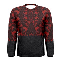 Red And Black Leather Red Lace By Flipstylez Designs Men s Long Sleeve Tee