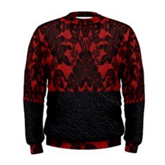 Red And Black Leather Red Lace By Flipstylez Designs Men s Sweatshirt by flipstylezfashionsLLC