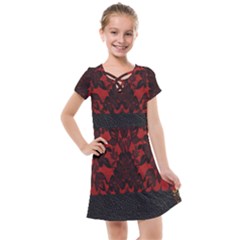 Red And Black Leather Red Lace By Flipstylez Designs Kids  Cross Web Dress