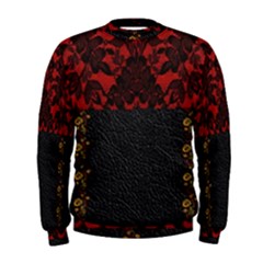 Red And Black Leather Red Lace By Flipstylez Designs Men s Sweatshirt