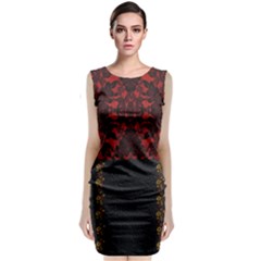 Red And Black Leather Red Lace By Flipstylez Designs Sleeveless Velvet Midi Dress