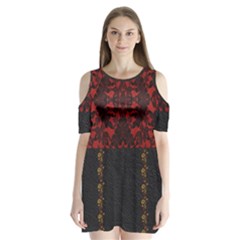 Red And Black Leather Red Lace By Flipstylez Designs Shoulder Cutout Velvet One Piece