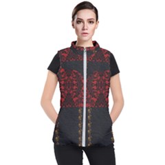 Red And Black Leather Red Lace By Flipstylez Designs Women s Puffer Vest