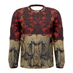 Red And Black Leather Red And Gold Lace Design By Flipstylez Designs Men s Long Sleeve Tee