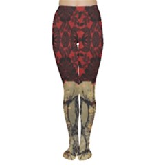 Red And Black Leather Red And Gold Lace Design By Flipstylez Designs Tights