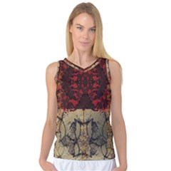 Red And Black Leather Red And Gold Lace Design By Flipstylez Designs Women s Basketball Tank Top by flipstylezfashionsLLC