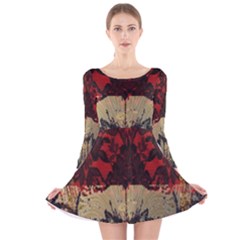 Red And Black Leather Red And Gold Lace Design By Flipstylez Designs Long Sleeve Velvet Skater Dress