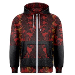 Red And Black Leather Red Lace Design By Flipstylez Designs Men s Zipper Hoodie