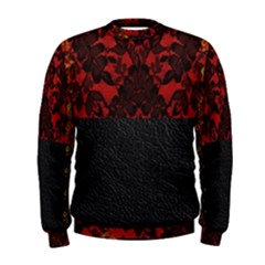 Red And Black Leather Red Lace Design By Flipstylez Designs Men s Sweatshirt