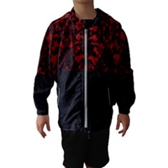 Red And Black Leather Red Lace Design By Flipstylez Designs Hooded Windbreaker (kids)