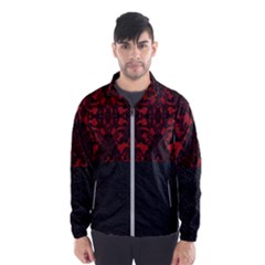 Red And Black Leather Red Lace Design By Flipstylez Designs Windbreaker (men)