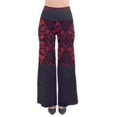 Red And Black Leather Red Lace Design By Flipstylez Designs So Vintage Palazzo Pants by flipstylezfashionsLLC