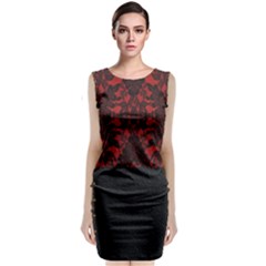 Red And Black Leather Red Lace Design By Flipstylez Designs Sleeveless Velvet Midi Dress