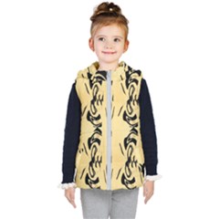 Peach And Black Swirl Design By Flipstylez Designs Kid s Hooded Puffer Vest