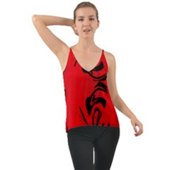 Red And Black Design By Flipstylez Designs Chiffon Cami by flipstylezfashionsLLC