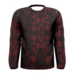 Black Lace Burgundy Design By Flipstylez Designs Men s Long Sleeve Tee by flipstylezfashionsLLC