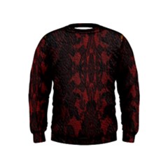 Black Lace Burgundy Design By Flipstylez Designs Kids  Sweatshirt by flipstylezfashionsLLC