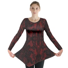 Black Lace Burgundy Design By Flipstylez Designs Long Sleeve Tunic  by flipstylezfashionsLLC