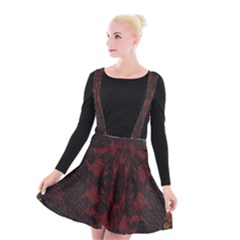 Black Lace Burgundy Design By Flipstylez Designs Suspender Skater Skirt by flipstylezfashionsLLC