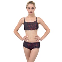 Black Lace Burgundy Design By Flipstylez Designs Layered Top Bikini Set