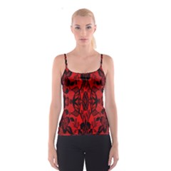 Bright Red Fashion Lace Design By Flipstylez Designs Spaghetti Strap Top by flipstylezfashionsLLC