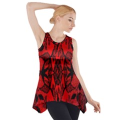 Bright Red Fashion Lace Design By Flipstylez Designs Side Drop Tank Tunic by flipstylezfashionsLLC