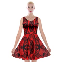 Bright Red Fashion Lace Design By Flipstylez Designs Velvet Skater Dress