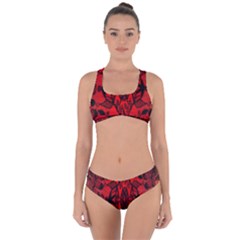 Bright Red Fashion Lace Design By Flipstylez Designs Criss Cross Bikini Set by flipstylezfashionsLLC