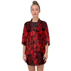 Bright Red Fashion Lace Design By Flipstylez Designs Half Sleeve Chiffon Kimono