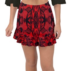 Bright Red Fashion Lace Design By Flipstylez Designs Fishtail Mini Chiffon Skirt by flipstylezfashionsLLC