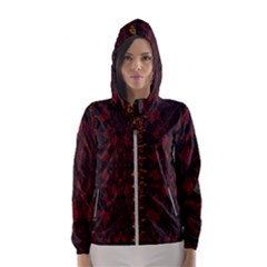 Elegant Black Floral Lace Design By Flipstylez Designs Hooded Windbreaker (women)