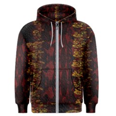 Elegant Black Floral Lace Design By Flipstylez Designs Men s Zipper Hoodie