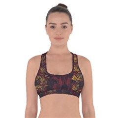 Elegant Black floral lace design By FlipStylez Designs Cross Back Sports Bra