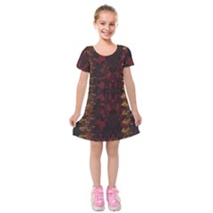 Elegant Black Floral Lace Design By Flipstylez Designs Kids  Short Sleeve Velvet Dress