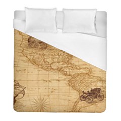 Map Discovery America Ship Train Duvet Cover (Full/ Double Size)