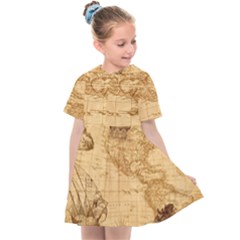 Map Discovery America Ship Train Kids  Sailor Dress