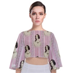 Victorian 1568436 1920 Tie Back Butterfly Sleeve Chiffon Top