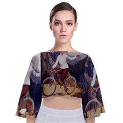 Bicycle 1763235 1280 Tie Back Butterfly Sleeve Chiffon Top by vintage2030