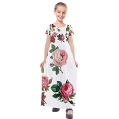 Roses 1770165 1920 Kids  Short Sleeve Maxi Dress by vintage2030