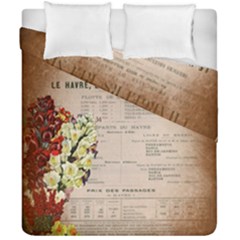 Letter Floral Duvet Cover Double Side (california King Size) by vintage2030