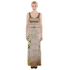 Letter Floral Maxi Thigh Split Dress by vintage2030