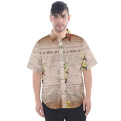 Letter Floral Men s Short Sleeve Shirt