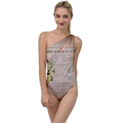 Letter Floral To One Side Swimsuit