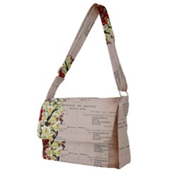 Letter Floral Full Print Messenger Bag by vintage2030